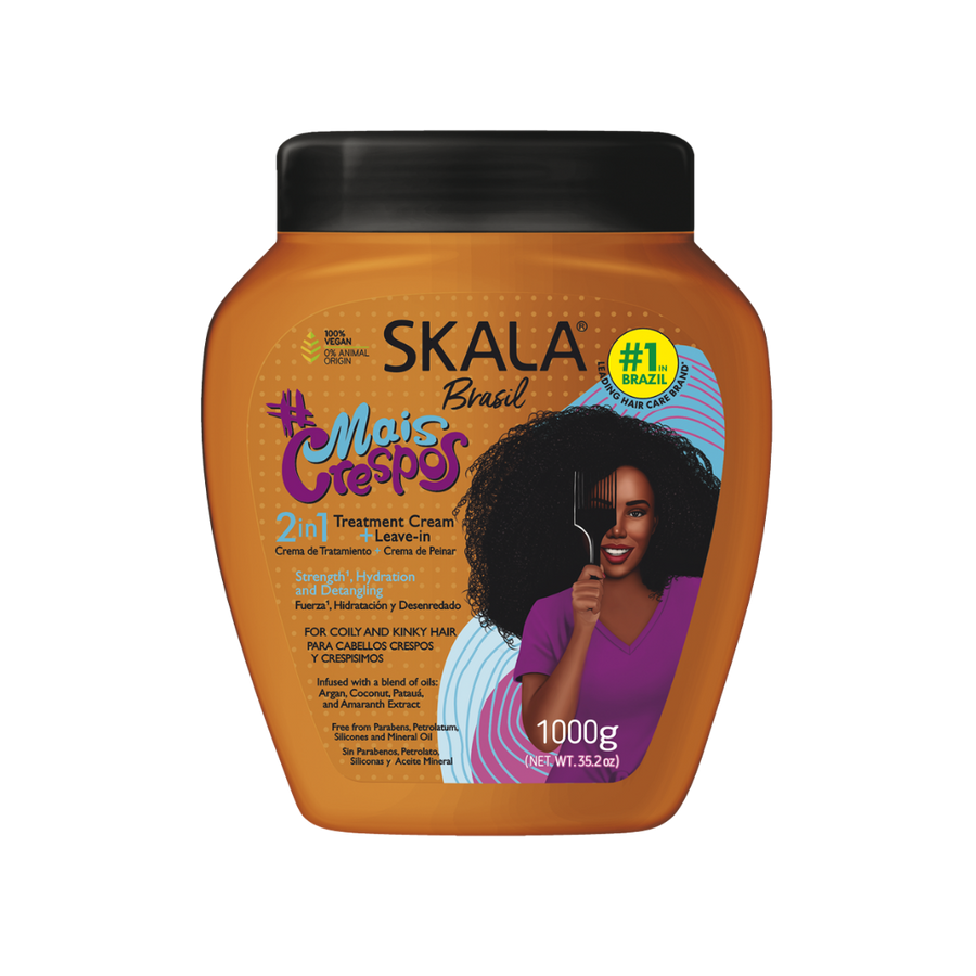 SKALA Brasil #Mais Crespo 2-in-1 Treatment Cream + Leave-In, 1000 g, for curly and kinky hair.