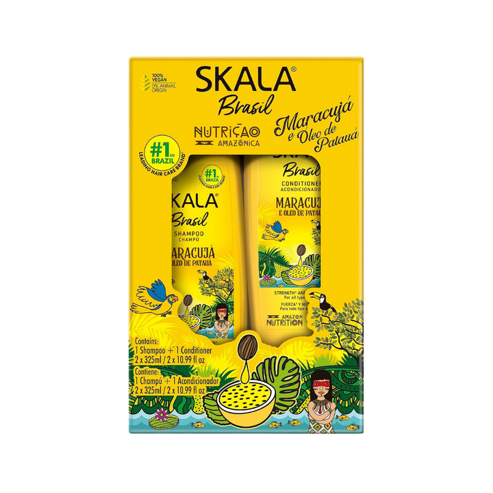 SKALA Maracuja Shampoo and Conditioner Kit Maracujá e Óleo de Patauá - 325ml | سکالا مجموعة شامبو وبلسم ماراكوجا - 325مل