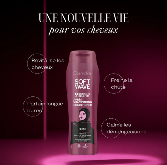 Cosmaline Soft Wave Hijab Conditioner  - 400ml | كوزملاين بلسم سوفت ويف لشعر المحجبات من 400 مل