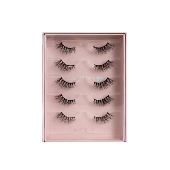 SOLE Charm Lashes false eyelashes 5 pairs set pink packaging