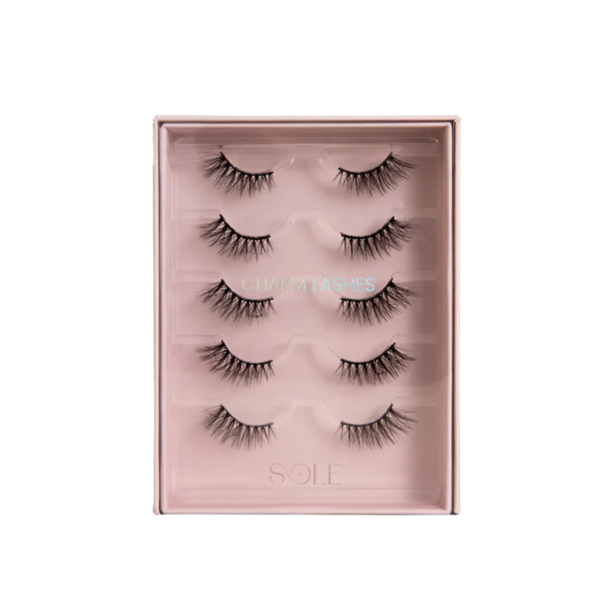 SOLE Charm Lashes false eyelashes 5 pairs set pink packaging