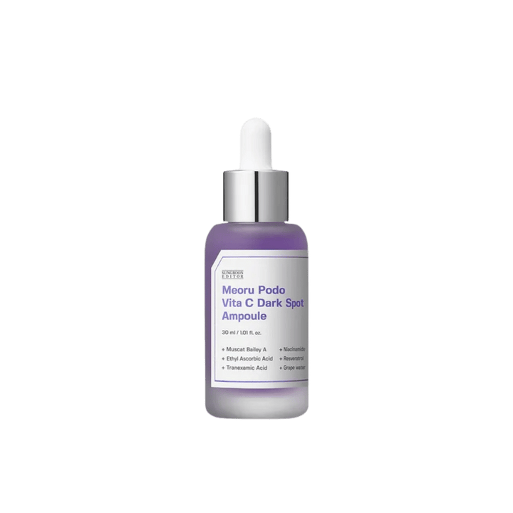 Sungboon Editor Meoru Podo Vita C Dark Spot Ampoule 30ml purple dropper bottle with silver cap