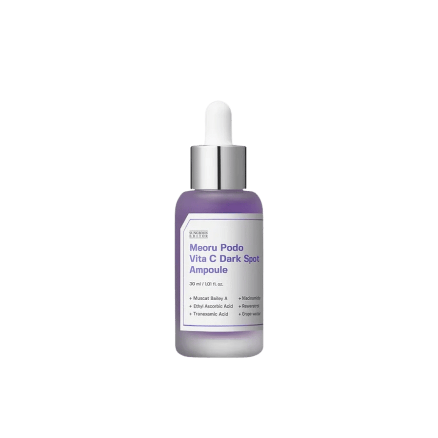 Sungboon Editor Meoru Podo Vita C Dark Spot Ampoule 30ml purple dropper bottle with silver cap