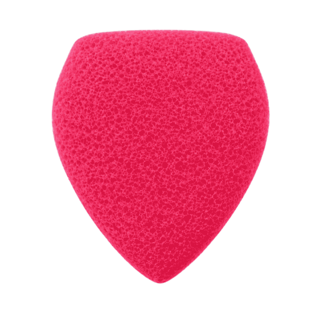 Sama Baghdad pink makeup blending sponge with porous texture and rounded triangular shape