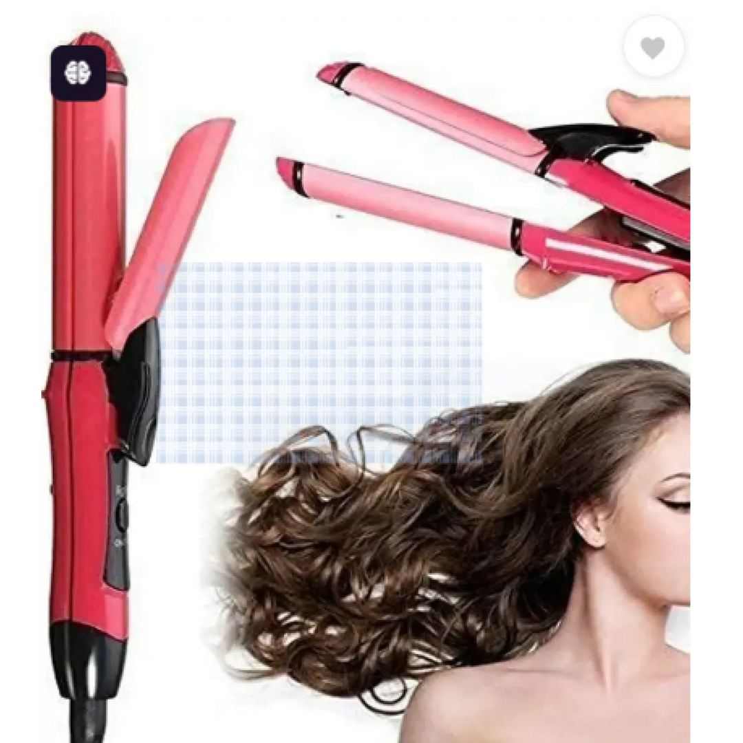 Tools & Cases Beauty 2 In 1 Hair Set Straight And Curler | مكواة الشعر 2 في 1 لتمليس وتمويج الشعر