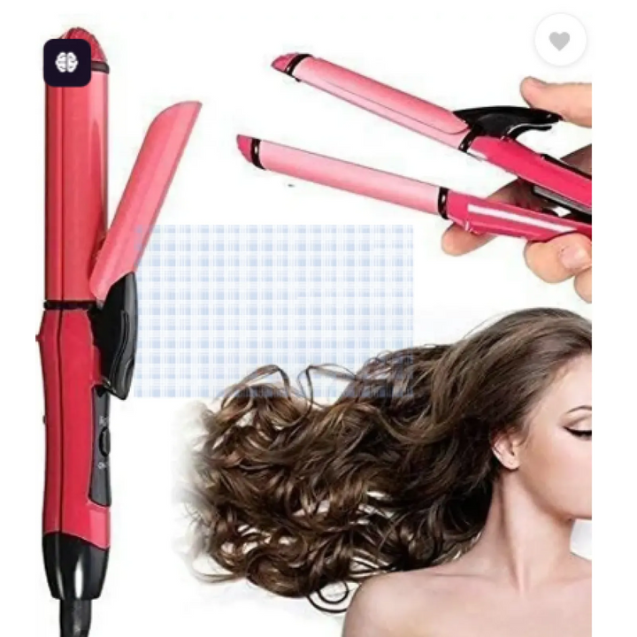 Tools & Cases Beauty 2 In 1 Hair Set Straight And Curler | مكواة الشعر 2 في 1 لتمليس وتمويج الشعر