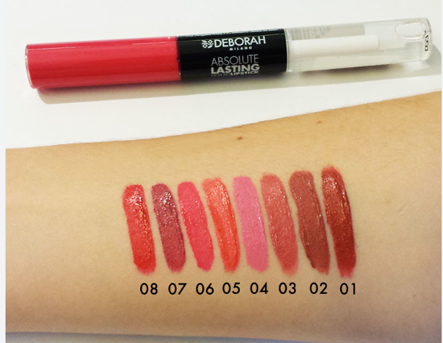 Deborah Absolute Lasting Liquid Lipstick - 4mlx2 |  x 2ديبورا أحمر شفاه مزدوج مات و لامع - 4 مل