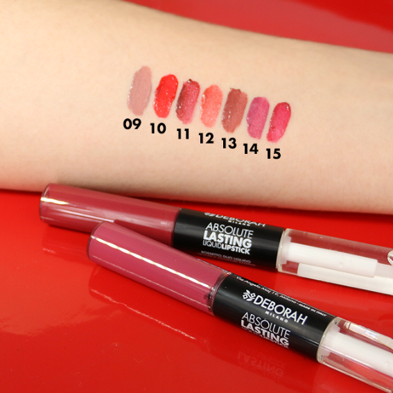 Deborah Absolute Lasting Liquid Lipstick - 4mlx2 |  x 2ديبورا أحمر شفاه مزدوج مات و لامع - 4 مل