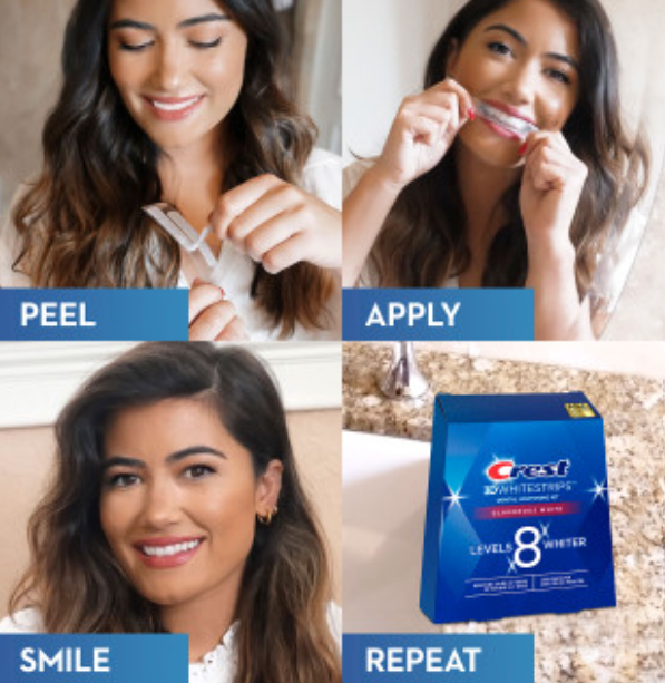 Crest 3D Glamorrous Whitestrips- 28strips |  كريست شرائط تبييض الأسنان - 28 قطعة