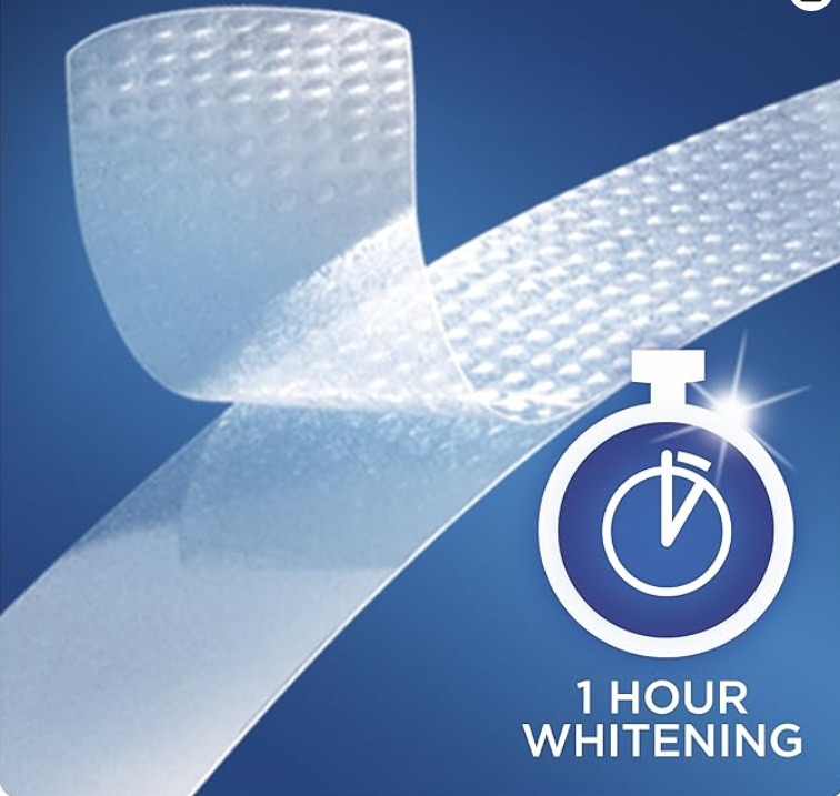Crest 3D Whitestrips 1 Hour Express Dental Whiteningب Kit - 20strips | كريست شرائط تبييض الأسنان خلال ساعة واحدة فقط - 20 قطعة