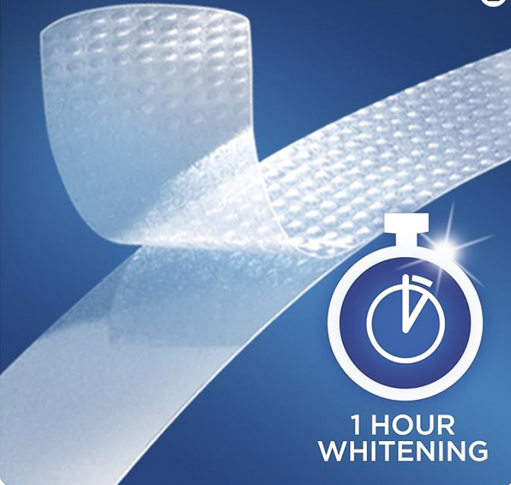 Crest 3D Whitestrips 1 Hour Express Dental Whiteningب Kit - 20strips | كريست شرائط تبييض الأسنان خلال ساعة واحدة فقط - 20 قطعة