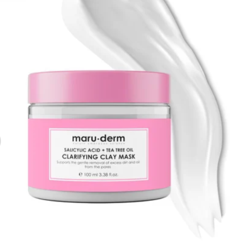 maru.derm Salicylic Acid + Tea Tree Oil clarifying clay mask - 100ml | مارو.ديرم ماسك الطين بالساليسيليك اسيد و زيت شجرة الشاي - 100 مل