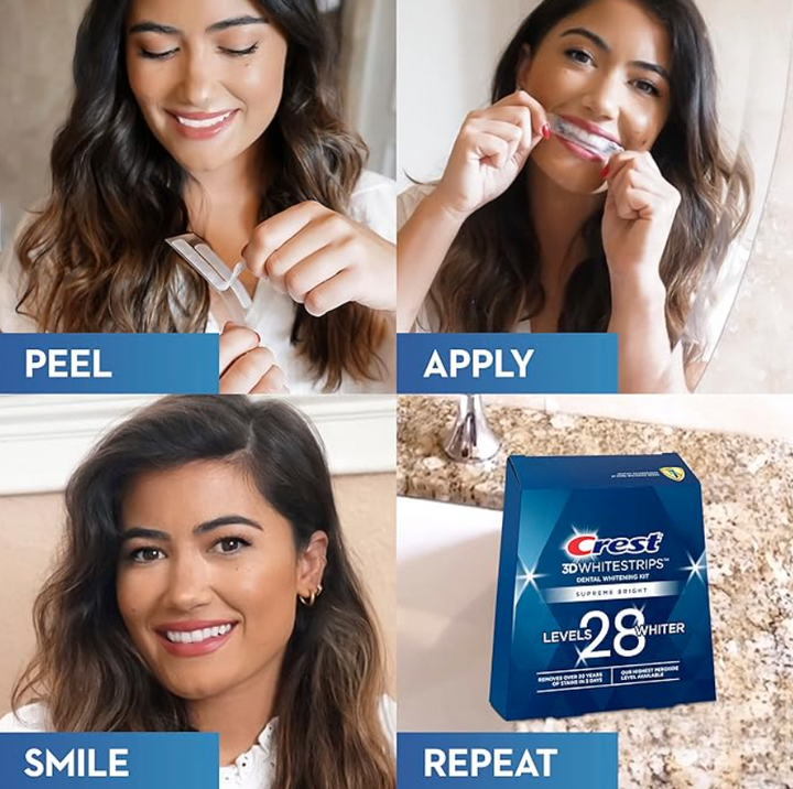Crest 3D Whitestrips 28 Levels Whiter in just 3 Weeks - 42strips | كريست شرائح تبييض الأسنان - 42 شريحة