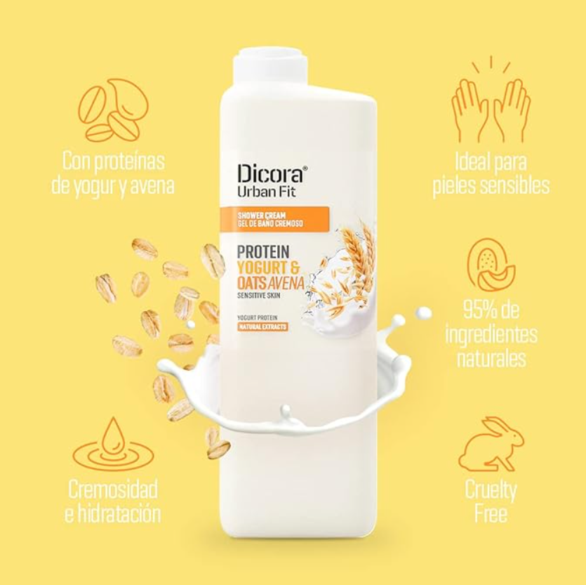 Dicora Shower Cream Yogurt & Oat Avena - 750ml | ديكورا سائل استحمام كريمي بالزبادي والشوفان - 750 مل