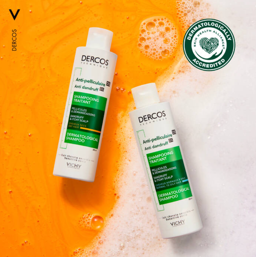 VICHY Shampoo  Dercos Technique Anti Dandruff Dermatological - 200ml | فيشي شامبو ضد القشرة للشعر العادي والدهني - 200 مل