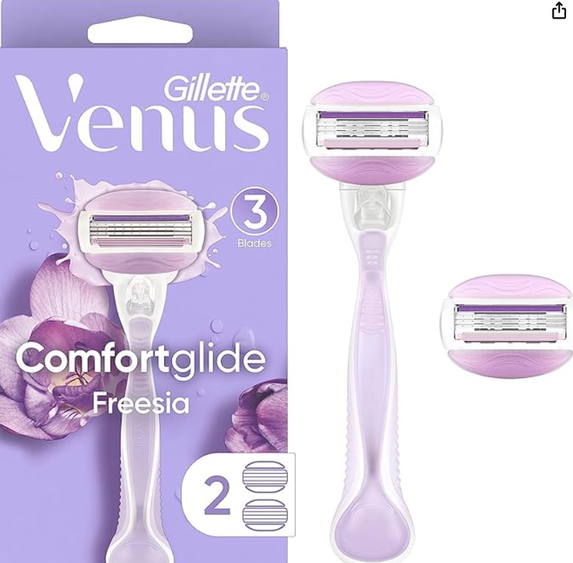 Gillette Venus ComfortGlide Breeze Handle Women’s Razor – 1 Handle + 2 Refills | جيليت شفرة فينوس للنساء مع رأسين