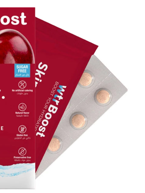 Wtr Boost Skin Beauty Anti Aging Hydration - 36 Hydration Boosters | ووتر بوست مكمل غذائي فوار لدعم صحة البشرة بنكهة الكرز - 36 قرص