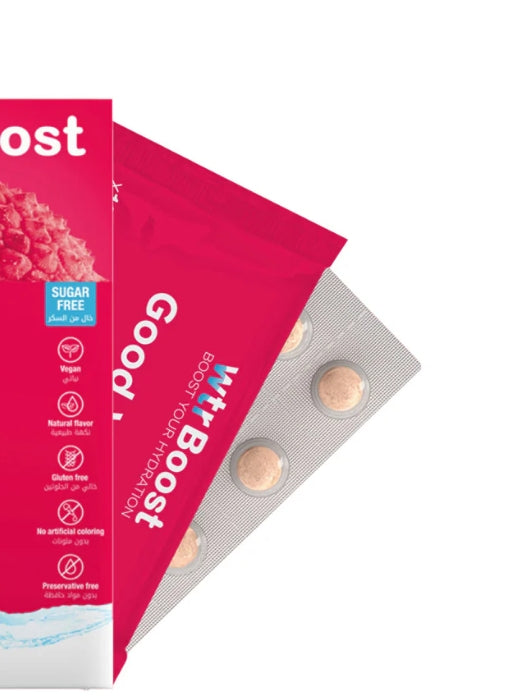 Wtr Boost Good Vibes Positive Energy Hydration 36 Hydration Boosters | ووتر بوست مكمل غذائي فوار لدعم الترطيب والطاقة الايجابية - 36 قرص