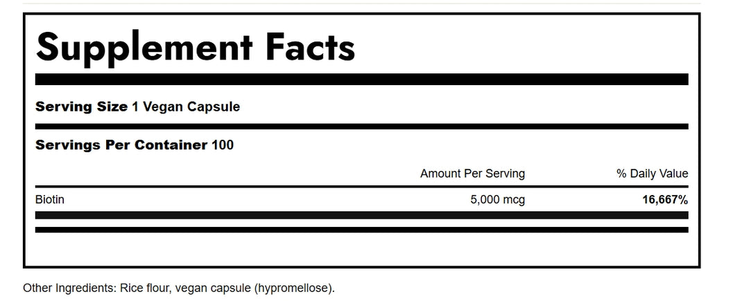 Swanson Biotin Nourishes Hair, Skin and Nails 5000 mcg - 100 Capsule |سوانسون بيوتين يغذي الشعر والبشرة والأظافر 5000 ميكروغرام - 100 كبسولة