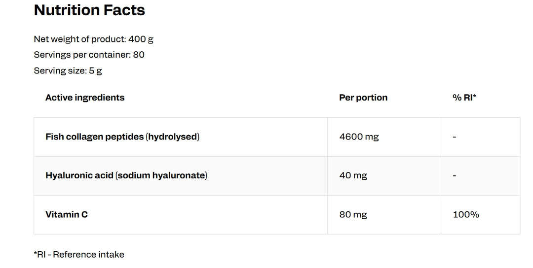 OstroVit Collagen & Hyaluronic Acid & Vitamin C - 400g - 400g | اوسترو فيت كولاجين بحري بنكهة مانجو و أناناس - 400غ