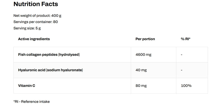 OstroVit Collagen & Hyaluronic Acid & Vitamin C - 400g - 400g | اوسترو فيت كولاجين بحري بنكهة مانجو و أناناس - 400غ