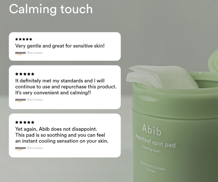 Abib Heartleaf Spot Pad Calming Touch - 80 pads | ابيب وسادات مهدئة للبشرة بمستخلص نبات القلب - 80 قطعة