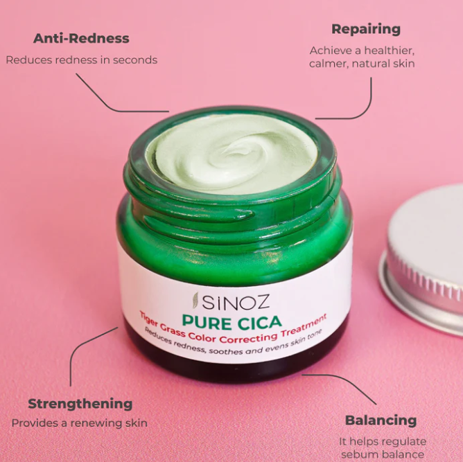 SiNOZ Pure Cica Tiger Grass Tone Equalizing Cream -  15ml | سينوز كريم مصحح للون البشرة - 15 مل