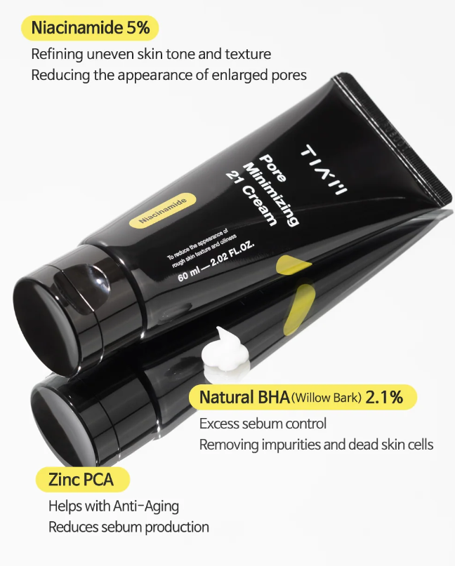 tiam Pore Minimizing 21 Cream - 60ml | تيام كريم مقلص للمسام - 60 مل