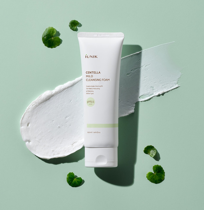 IUNIK Centella Mild Cleansing Foam - 120ml | ايونيك غسول رغوي خفيف بالسينتيلا - 120 مل