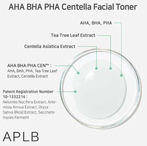 APLB AHA BHA PHA Centella Facial Toner - 160ml | اي بي ال بي تونر السينتيلا و ال aha bha pha - 160 مل