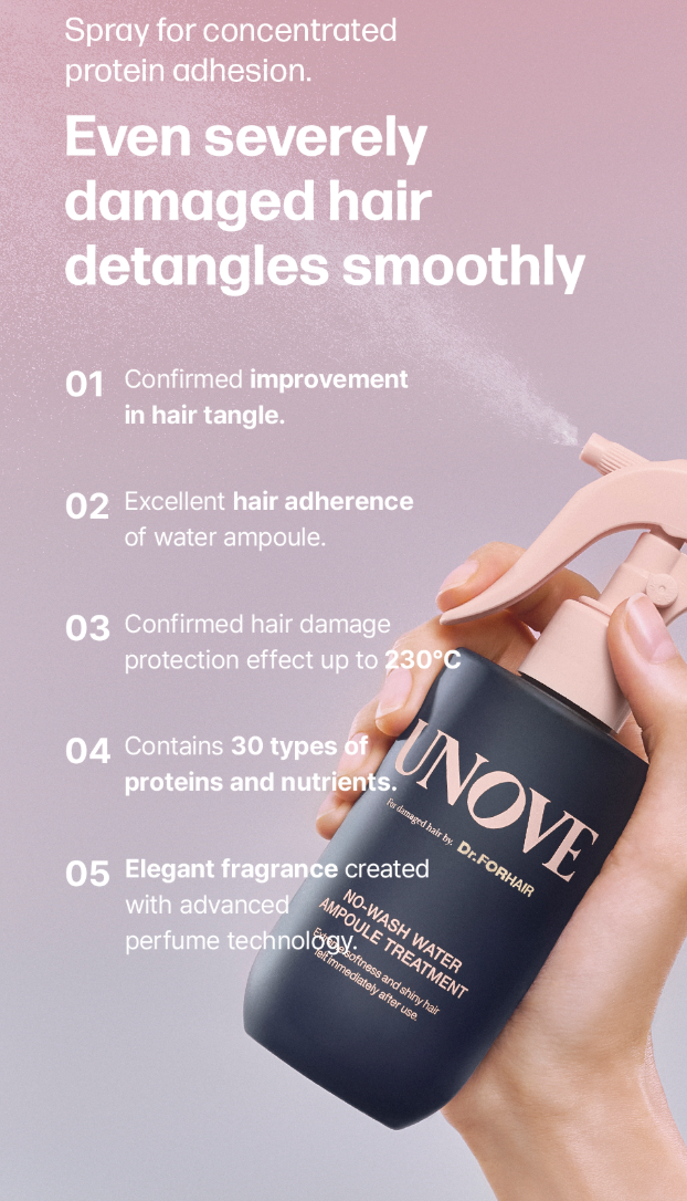 UNOVE NO-WASH WATER AMPOULE TREATMENT - 200mL | يونوف علاج مائي بدون غسيل - ٢٠٠ مل