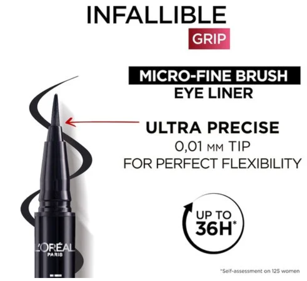 L’Oreal Liquid Eyeliner Infallible Grip 36h Micro Fine Brush | لوريال ايلاينر سائل بثبات يدوم 36 ساعة
