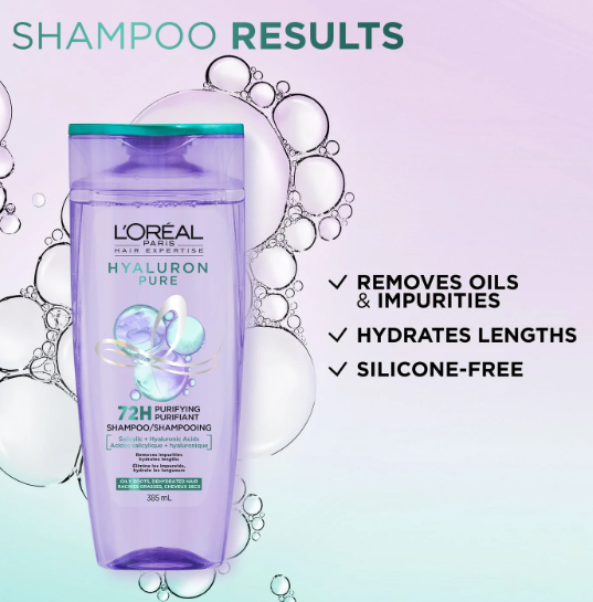 L’Oreal Elvive Hyaluron Pure Purifying Shampoo - 400ml | لوريال شامبو منقي للشعر - 400 مل