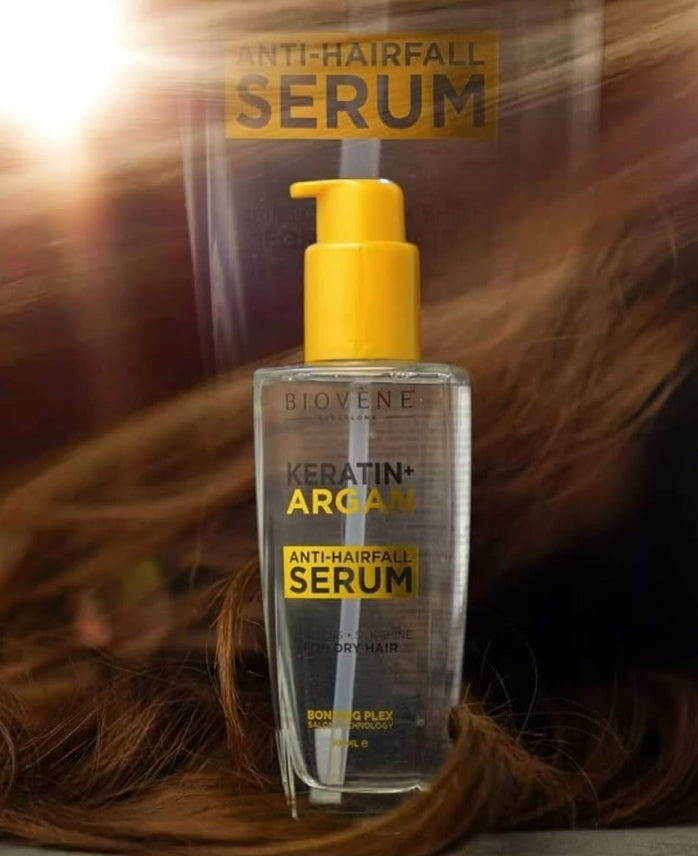 BIOVENE Keratin + Argan Anti Hairfall Serum - 100ml | بيوفين سيروم كيراتين + أرجان مضاد لتساقط الشعر - 100مل
