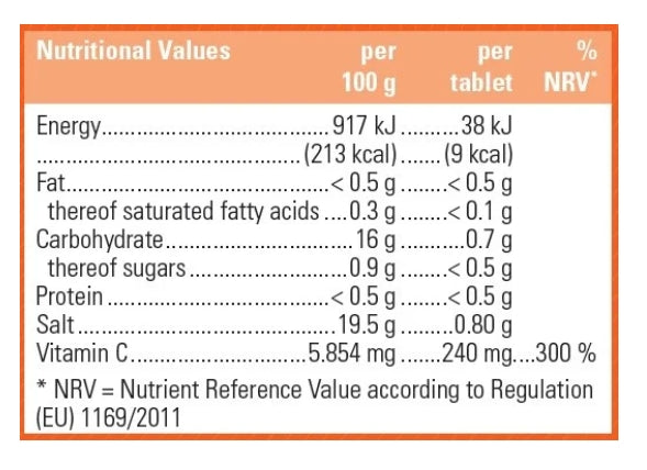 MADDOX Pharma Swiss Vitamin C Orange Flavour 20 Effervescent Tablets - 82g | مادوكس فيتامين سي نكهة برتقال 20 قرص فوار- 82غ