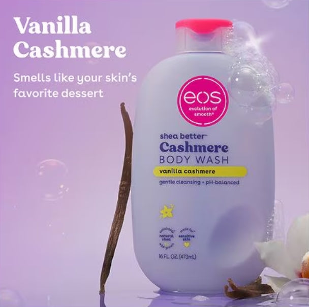 eos Shea Better Cashmere Body Wash - Vanilla Cashmere - 473ml | اي او اس غسول جسم كاشمير فانيلا - 473مل