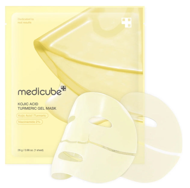 Medicube KOJIC ACID TURMERIC BRIGHTENING GEL MASK 1 Sheet - 28g | ميدي كيوب ماسك جل للتفتيح بحمض الكوجيك والكركم – قناع واحد، 28 غ