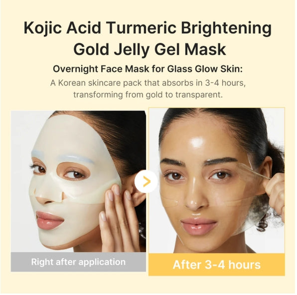 Medicube KOJIC ACID TURMERIC BRIGHTENING GEL MASK 1 Sheet - 28g | ميدي كيوب ماسك جل للتفتيح بحمض الكوجيك والكركم – قناع واحد، 28 غ