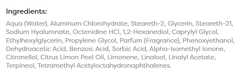 BABARIA Hyaluronic Acid Hydrating Hidrata Desodorante Roll-on - 50ml |باباريا مزيل عرق رول أون بحمض الهيالورونيك المرطب – 50 مل