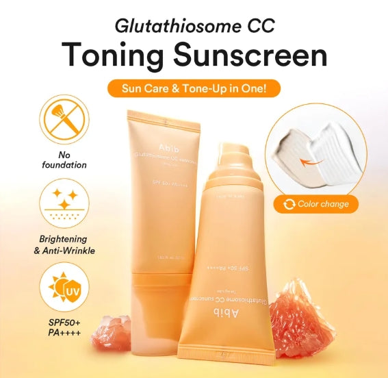 Abib GLUTATHIOSOME CC SONNECREEN SPF50+ TONING TOUBE 50ml | ابيب واقي شمسي spf+50 _ 50 مل