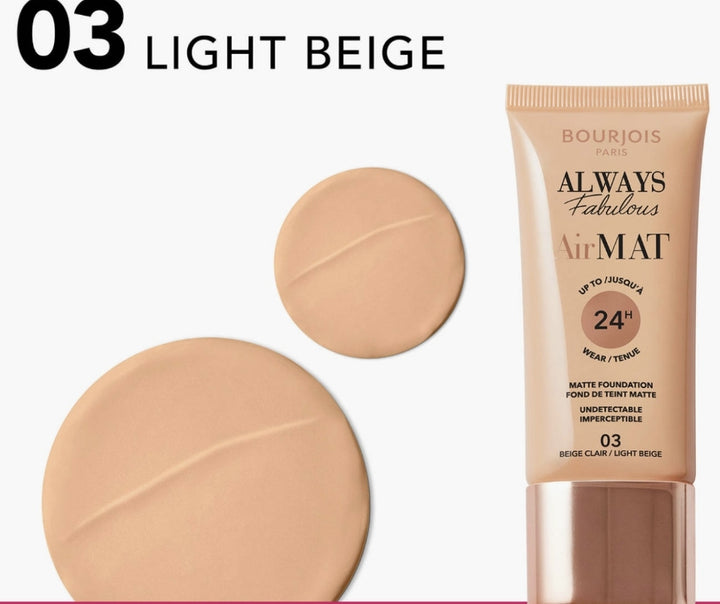 Bourjois Always Fabulous Air Mat Foundation - 30 ml| بورجوا كريم أساس مات -30 مل