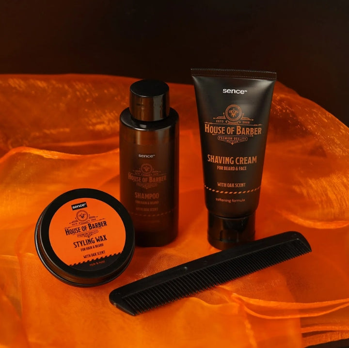 Sence Beauty For Men House Of Barber -  4Pcs | سينس بيوتي مجموعة العناية للرجال - 4 قطع