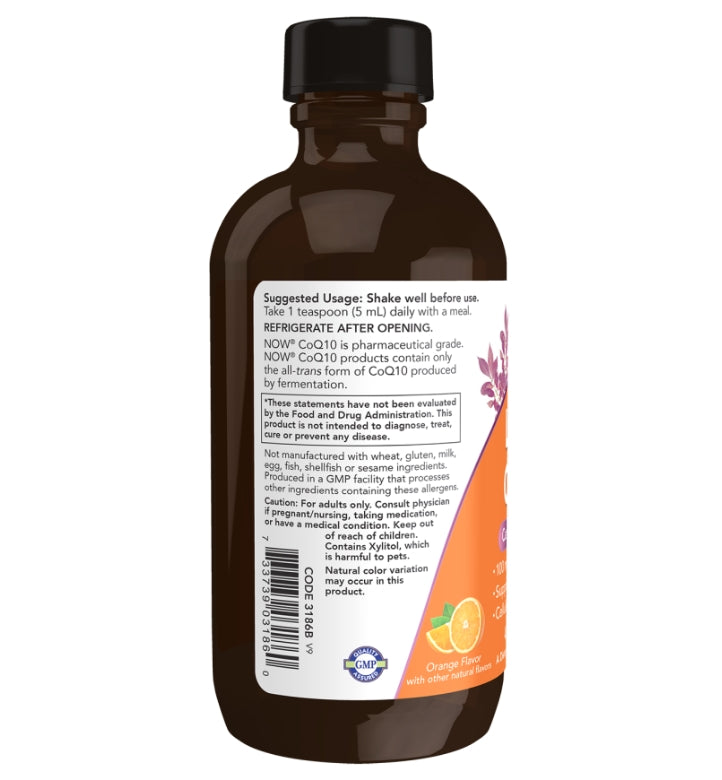 Now Liquid CoQ10 Cardiovascular Health 100 mg - 118ml| ناو شراب كيو10 لصحة القلب والأوعية الدموية 100 ملغ - 118 مل