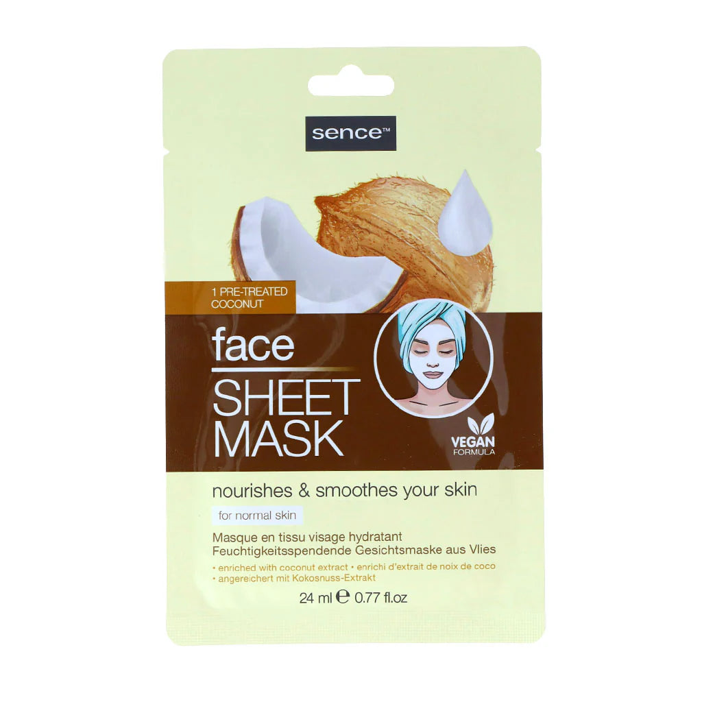 Sence Display Facial Sheet Mask - 24ml Coconut | ماسك للوجه سينس ديسبلاي 24 مل جوز الهند