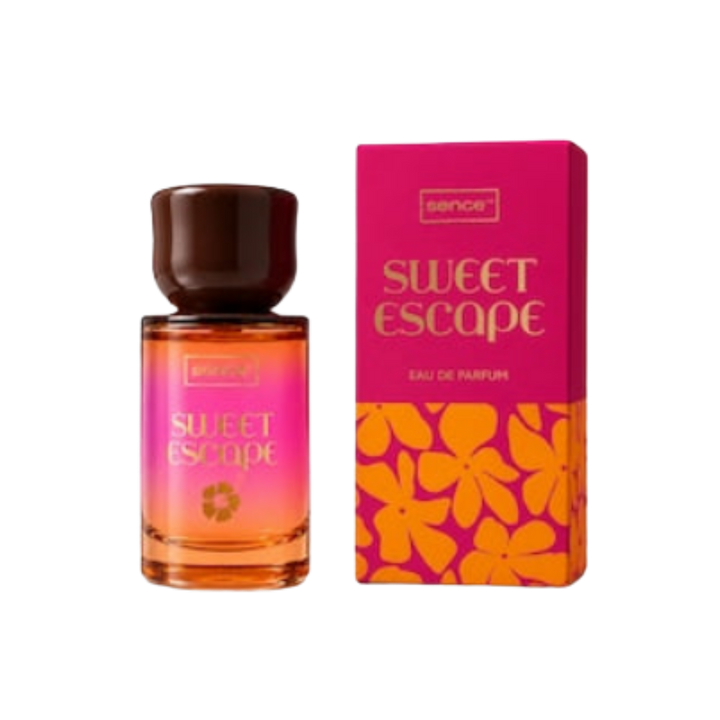 Sence Beauty Sweet Escape Eau de Parfum perfume 30ml orange and pink bottle with matching floral box packaging