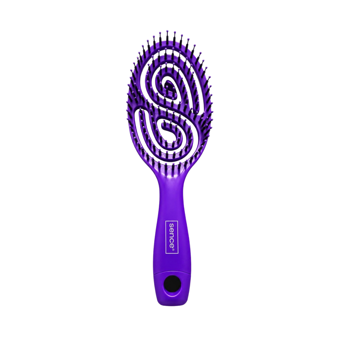 Sence Wet Hair Brush Sunset Tribe with purple flexible bristles and ergonomic handle design.