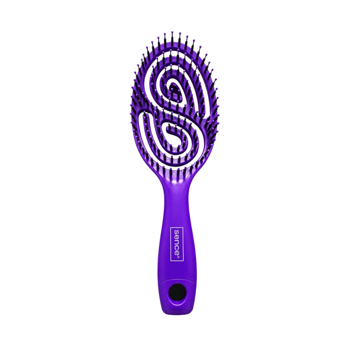 Sence Wet Hair Brush Sunset Tribe with purple flexible bristles and ergonomic handle design.
