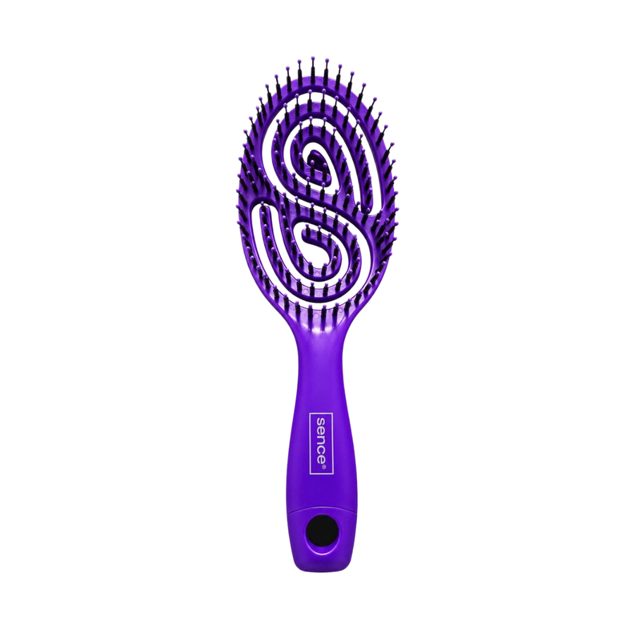 Sence Wet Hair Brush Sunset Tribe with purple flexible bristles and ergonomic handle design.