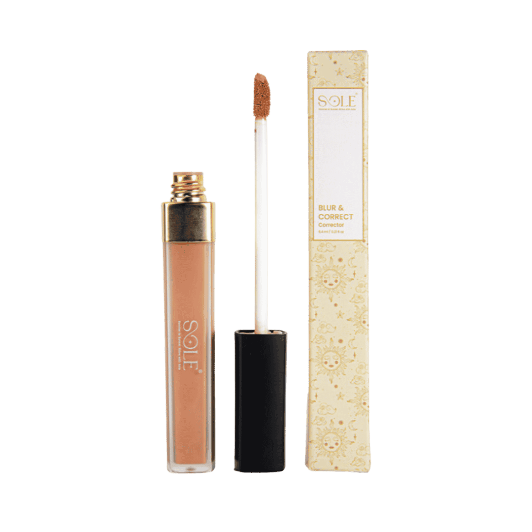 Sole Blur & Correct Corrector 6.4ml with visible packaging and product details, including the corrector bottle and box design.