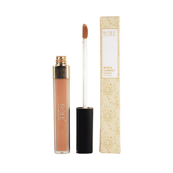 Sole Blur & Correct Corrector 6.4ml with visible packaging and product details, including the corrector bottle and box design.